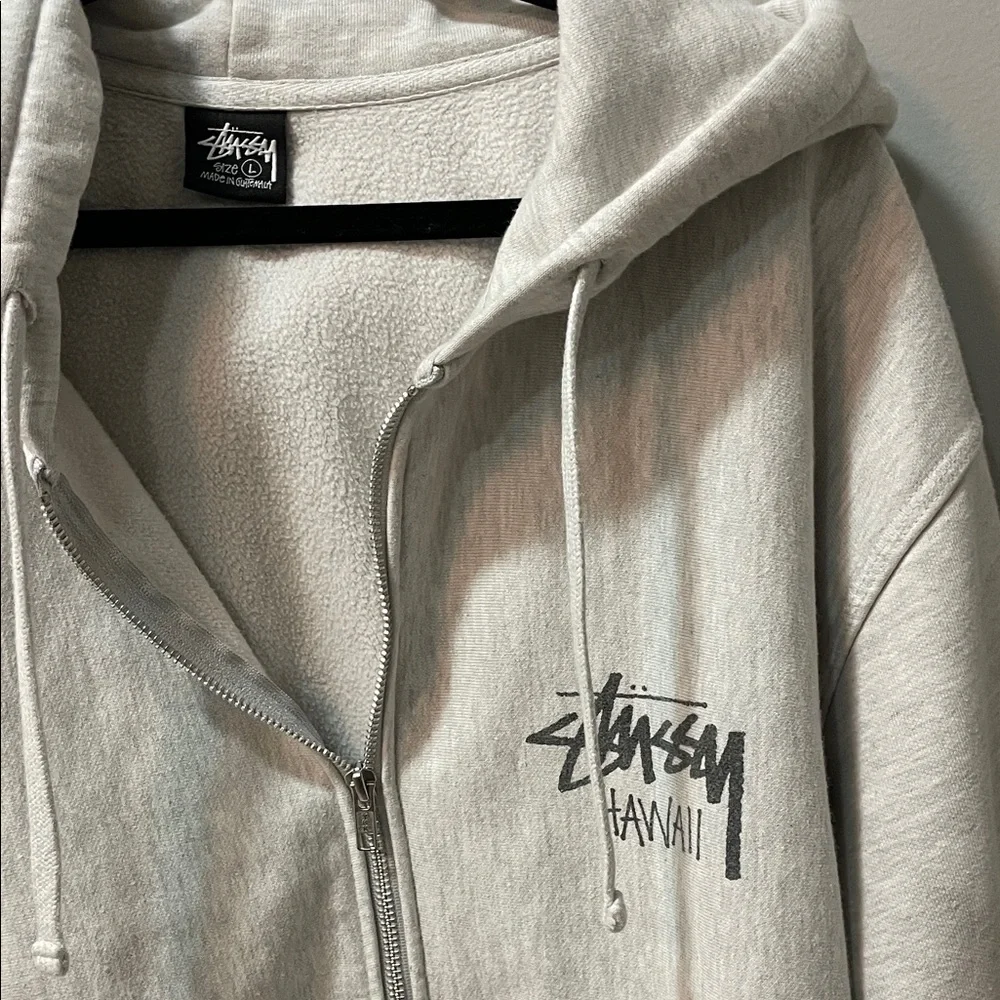 Stussy Hawaii Exclusive Light Gray Hoodie L - Picture 4 of 5